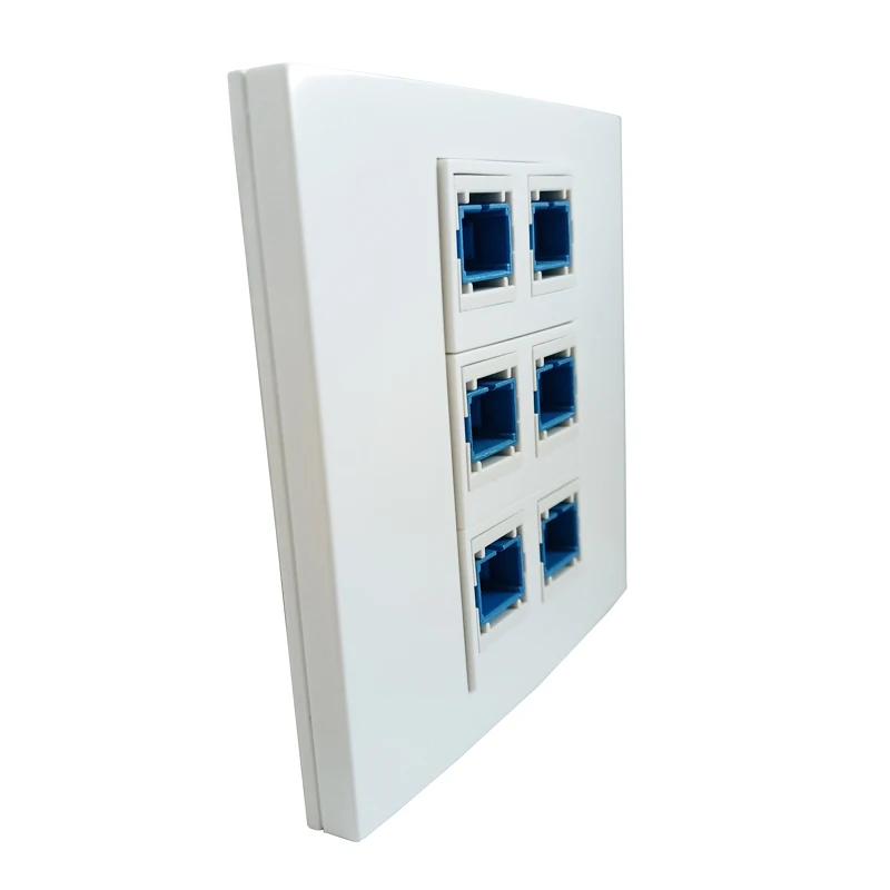 6 ポート SC UPC 光ファイバーソケットフェイスプレートパネル 6 プラグ SC-SC メスパススルーコネクタ壁コンセント