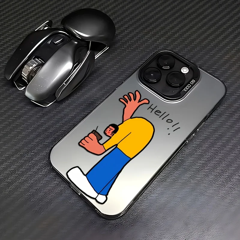 

Humpback Male Pattern Phone Case For iPhone 16 15 14 13 12 11 Pro Max X XR XSMAX 8 7 Plus Anti-Drop Scrub Back Cover