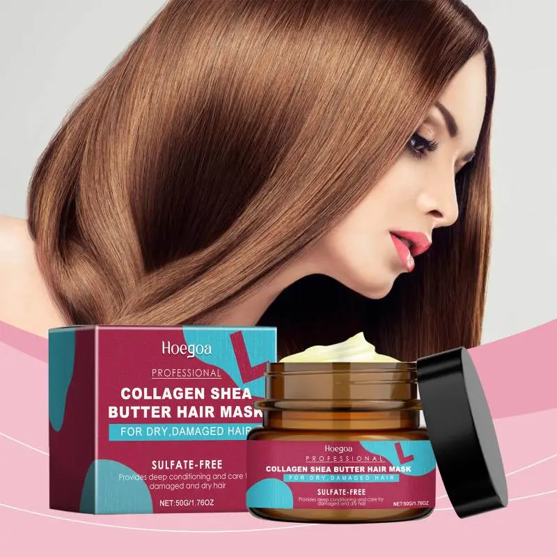 Hoegoa Keratin Hair Care Mask Nourish Smooth Scalp Massage Oil Control Keep Healthier Root Pure Plant Conditioner for Curly Hair