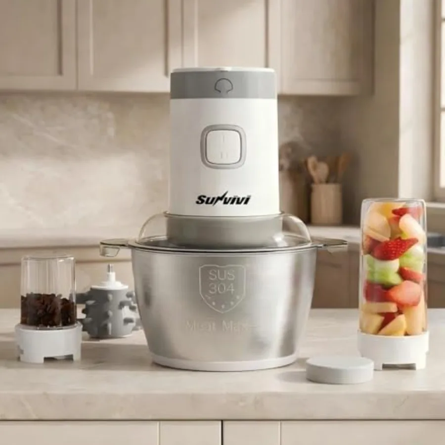 

Кухонный комбайн 4-в-1: электрический измельчитель для мяса, овощей, соковыжималка, измельчитель чеснока и кофемолка, 350 Вт, портативный