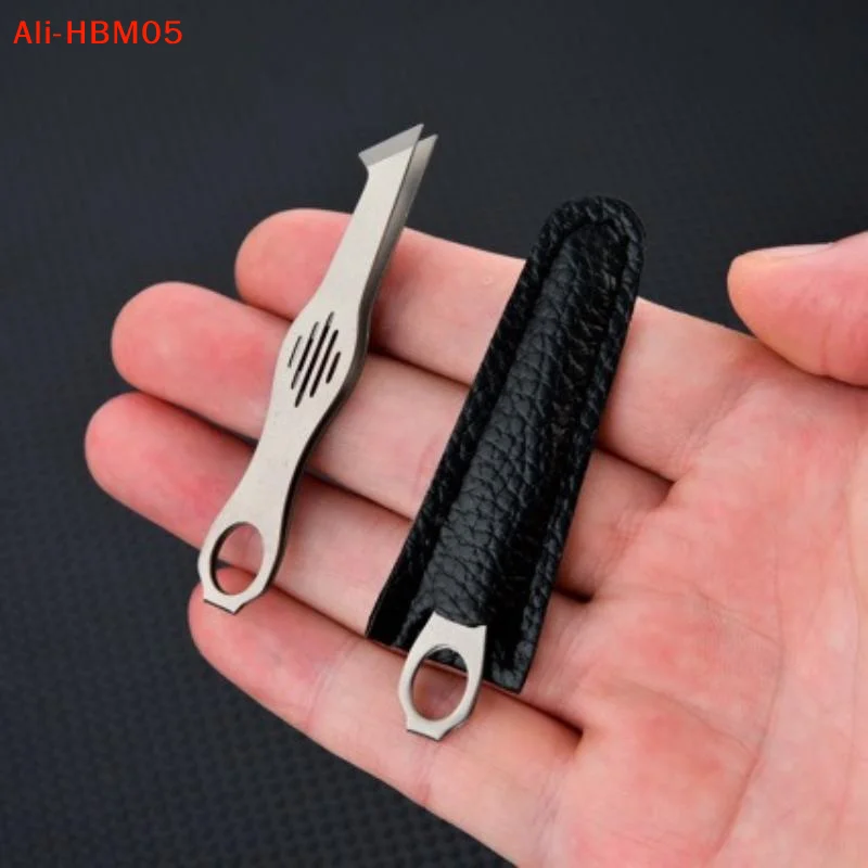 (HB05)Titanium Alloy Mini Tweezers Clip, Pointed Eyebrow Clip, Portable Keychain, Outdoor EDC Small Tool