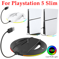 For PS5 Slim Console Vertical Stand Increase Height Bracket Holder For PS5 Slim Console Stand Base With RGB LED Atmosphere Light