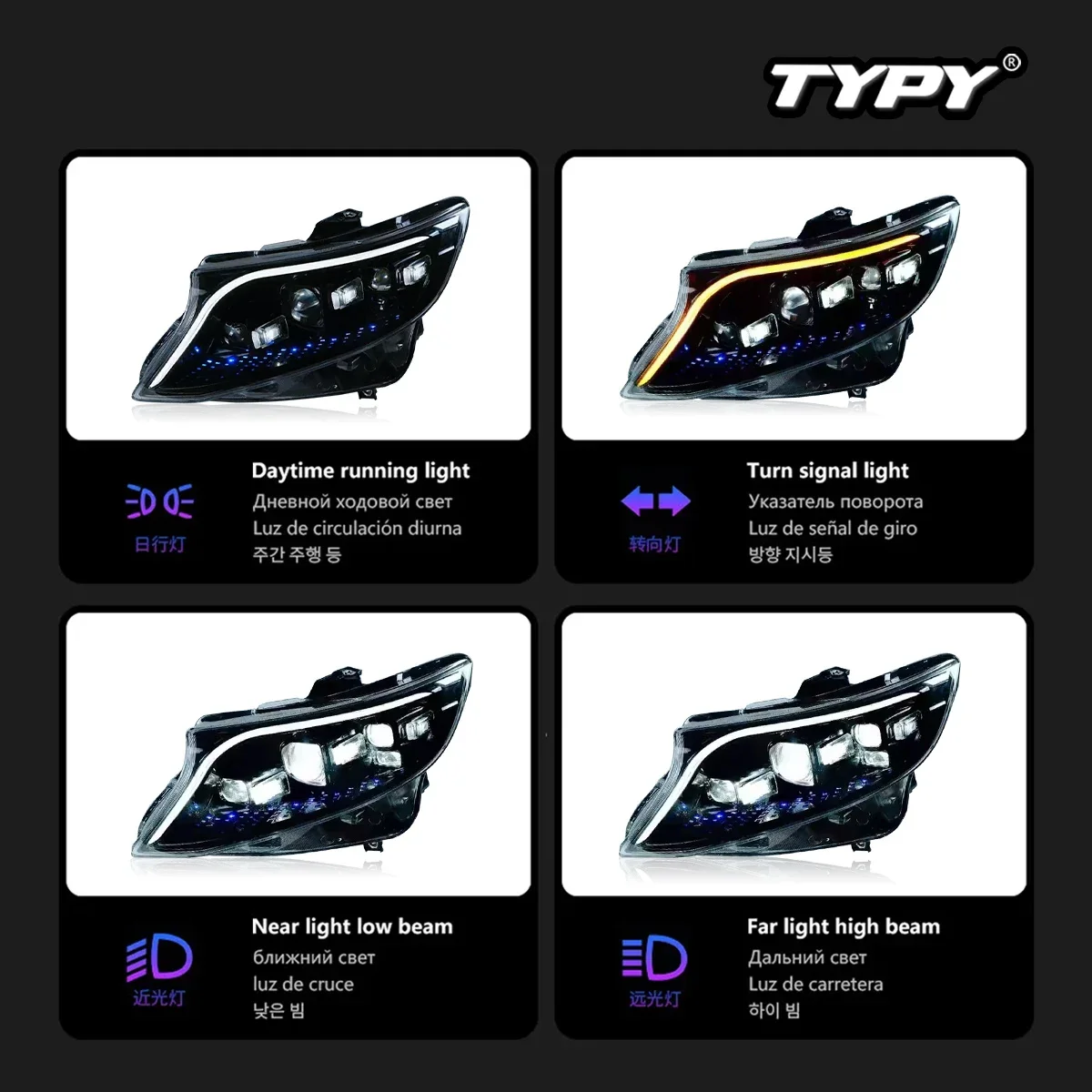 

TYPY Car For Benz V-Class W447 Headlight 2016-2025 Upgrade Modified New DRL Dynamic Turn Signal LED Headlight Auto Accessories