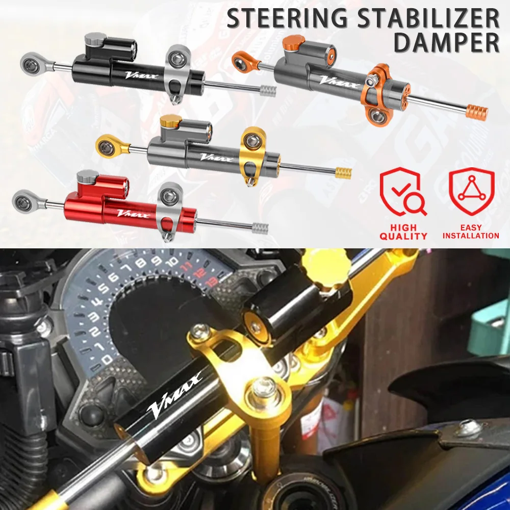 

For YAMAHA V-MAX V MAX VMAX 1200 1700 CNC Aluminum Motorcycle Parts Damper Steering Stabilize Safety Control VMAX1200 VMAX1700