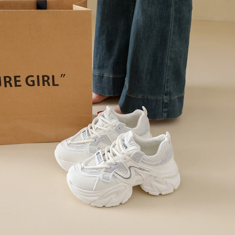 Women Platform Sneakers Design Casual Outdoor Shoes Comfortable Lace Up Running Sports High Quality Women's Sports Shoes view 5