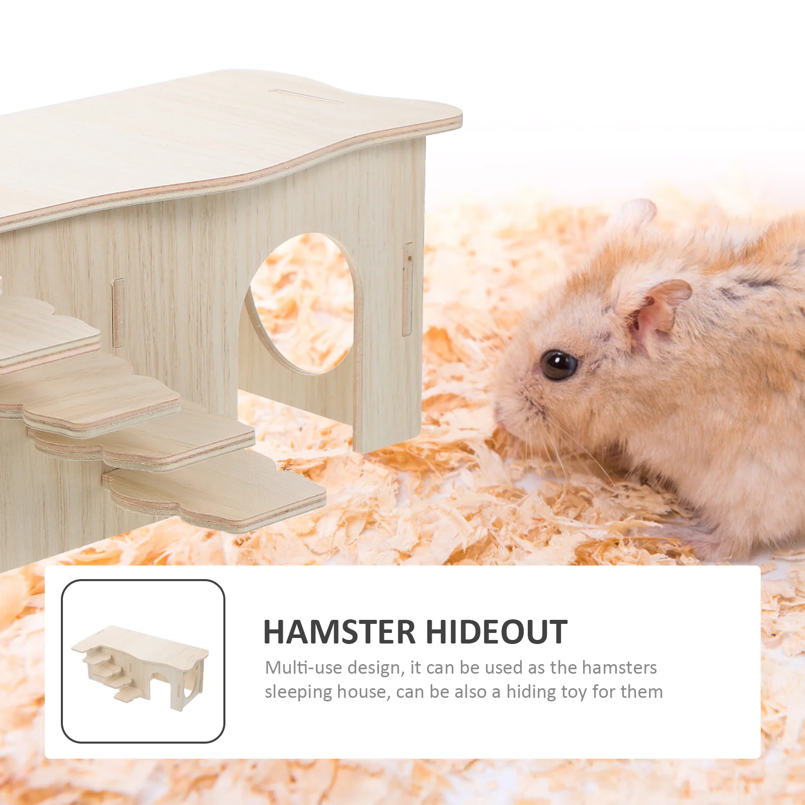 Chinchilla Hamster House Toys Multifunctional Hideout Wooden Decorative Pet Nest