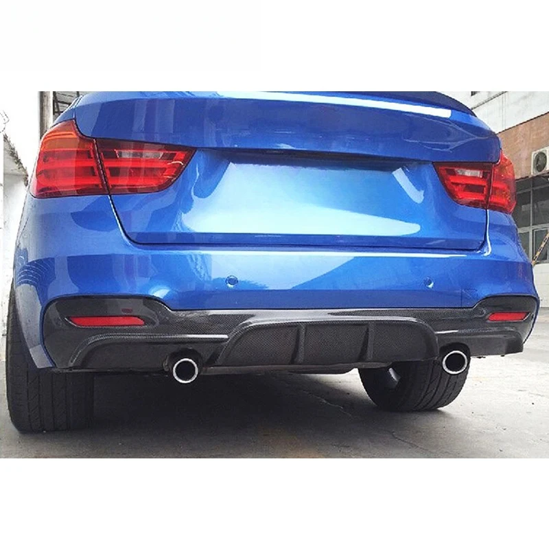 High Quality Carbon Fiber Double Side 2 Out Rear Bumper Diffuser Lip Spoiler Aero Tuning Car Accessories