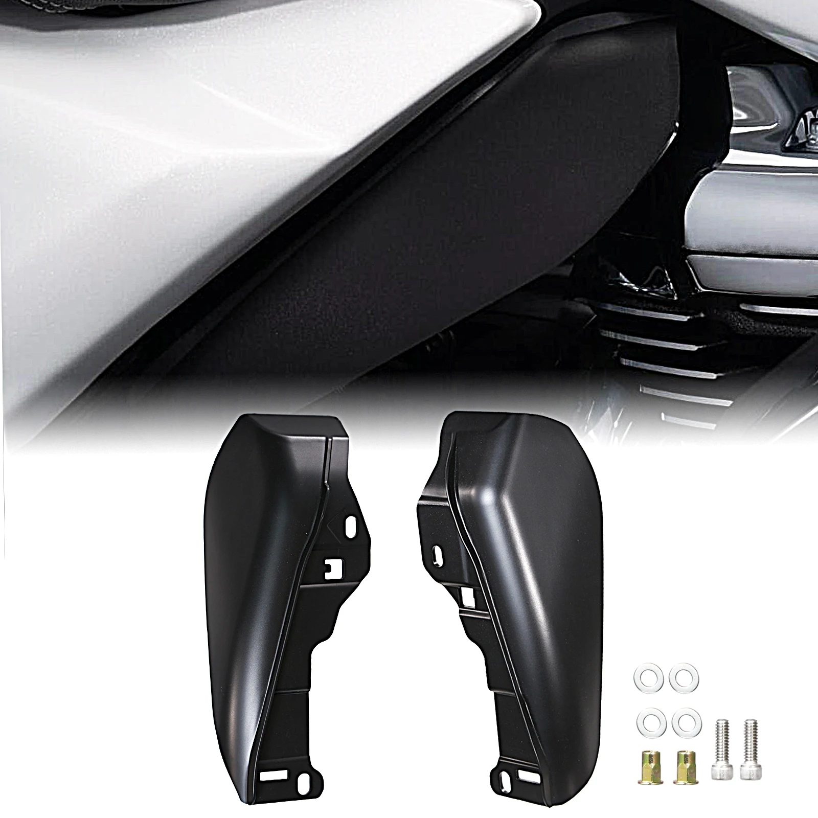 

Motorcycle Black Mid Frame Air Deflector Heat Shield For Harley Touring Street Glide Road ST FLHX FLTRX 2024-2025