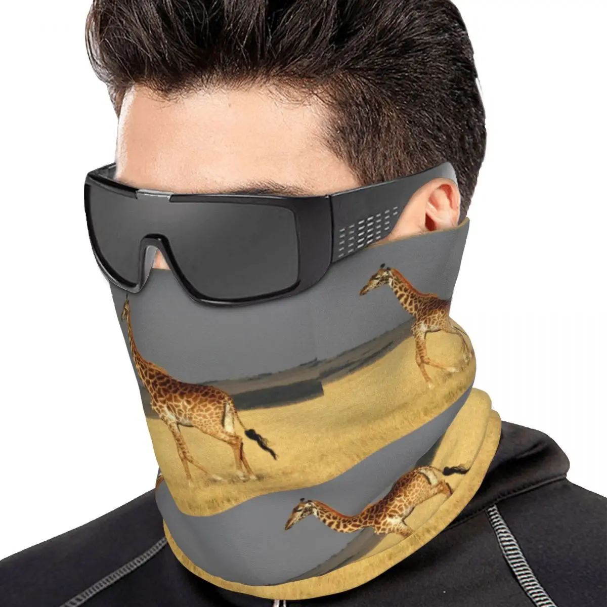 Giraffe Full Body Africa African Animals Multifunctional Elastic Neck Gaiter Wind Proof Face Cover Bandana Unisex for Motorcycle