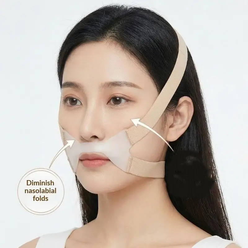 1Pcs V Face Mask Improve Nasolabial Folds Lift V Face Bandage Lift Firming Cheek Apples Muscle Anti‑Sagging Reusable Beauty Too