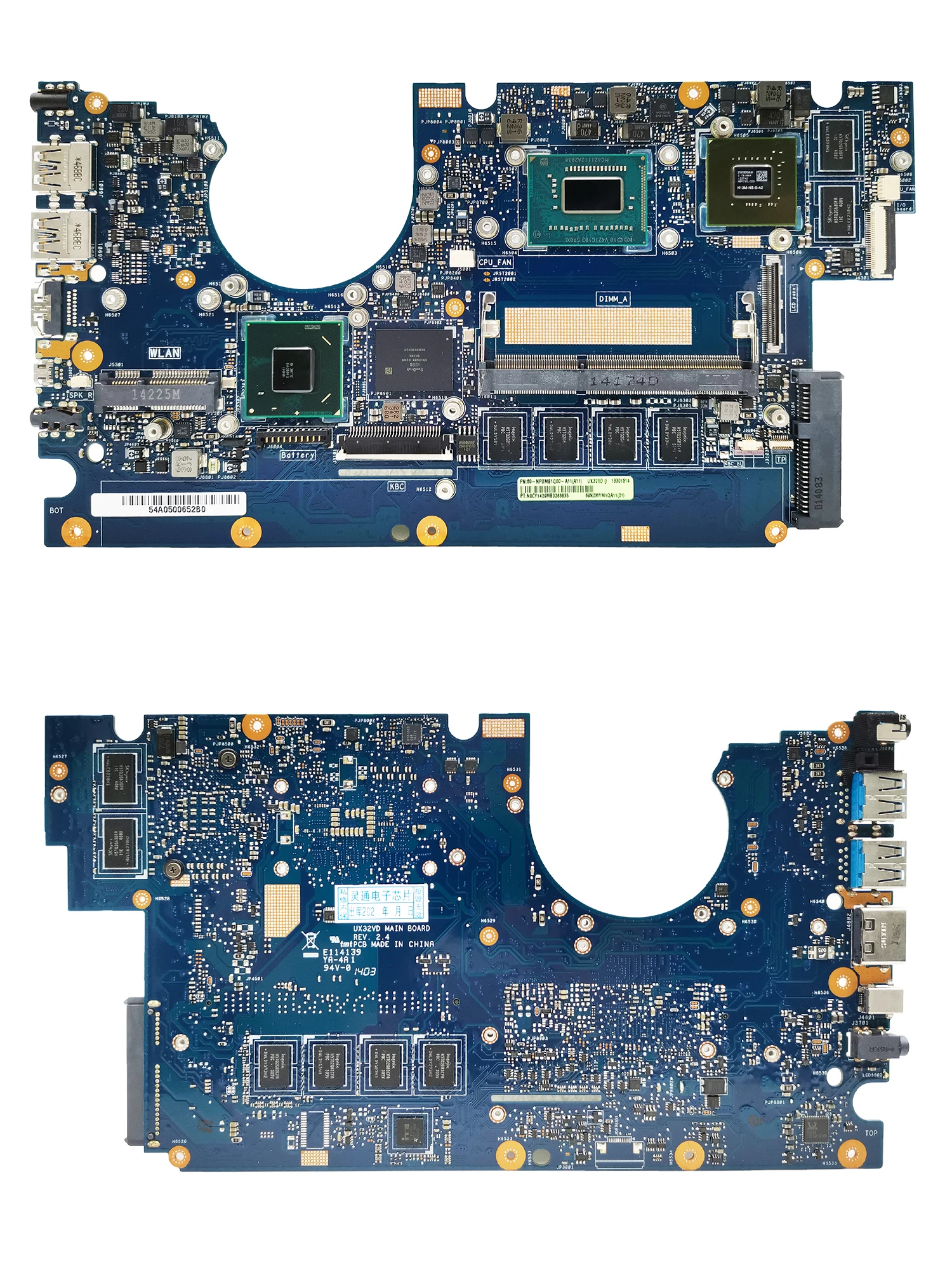 UX32VD Carte Mère Pour ASUS Zenbook BX32VD UX32A UX32V UX32 Ordinateur Portable Carte Mère CPU I3 I5 I7 3th Gen 2GB/RAM 24G-SSD GT620M