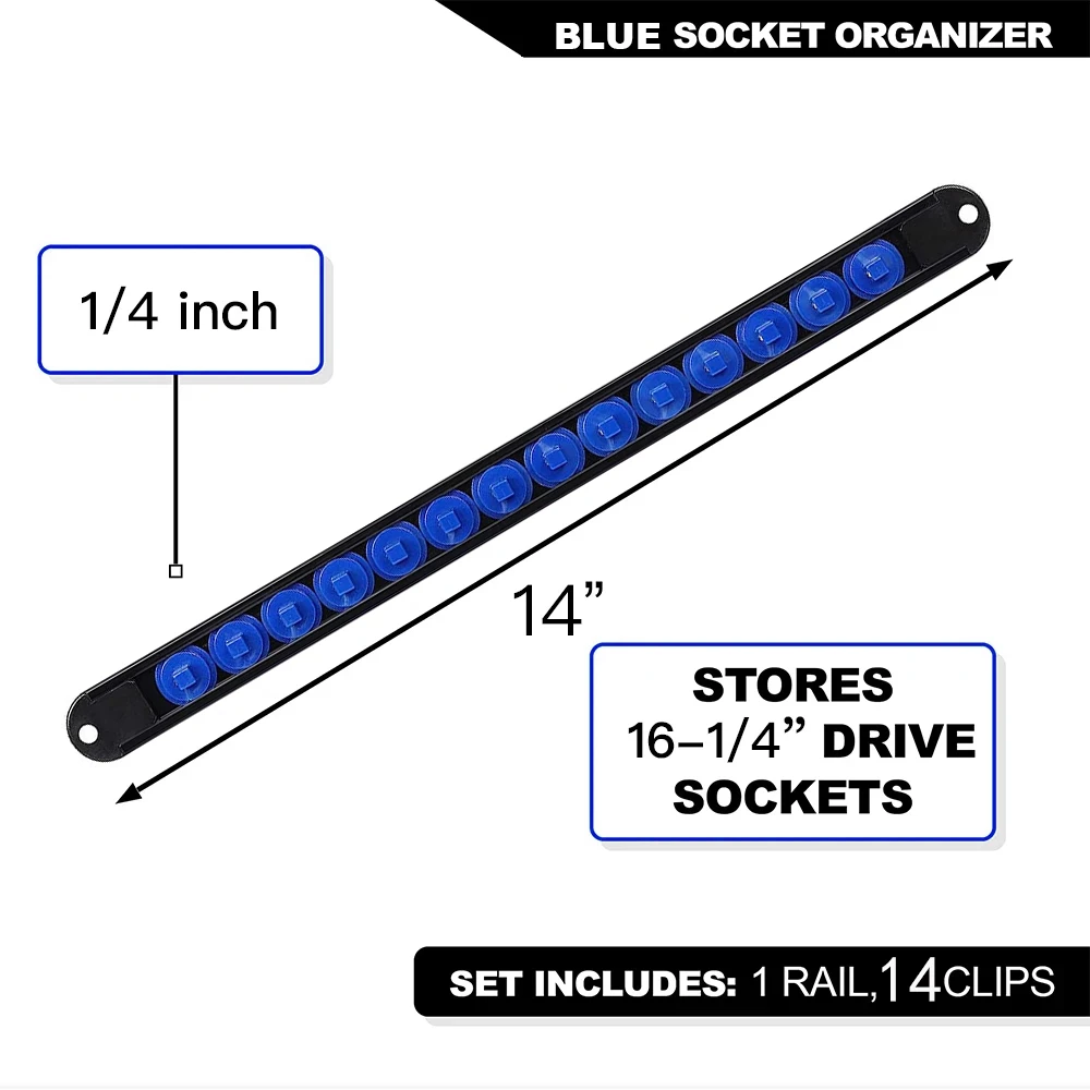 1 st 360 °   Swivel Socket Organizer 1/4 3/8 1/2 Premium Kwaliteit Socket Clip Rail Houder Socket Sliding Stand Mouw Rail Rack Gereedschap