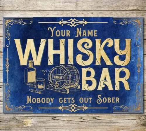 Personal isierte Whisky Bar Zeichen Metall Wandt ür Home Pub Lounge Zubehör Plakette