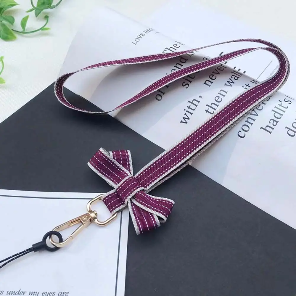 Aksesori telepon kartu ID tempat Lanyard kalung tali gantungan kunci ikatan simpul Lanyard gantungan kunci ponsel tali leher tali ponsel