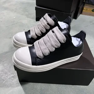 ريكس تصميم كلاسيكي ريترو أربطة حذاء سميكة جلد أسود أوينز حذاء الرجال دانتيل منخفض الأعلى عارضة أوينز أحذية رياضية أنثى شقق أفضل 12 جاكيت ريك غرايمز مبيعا - رقم 4