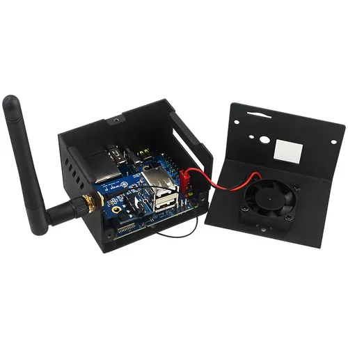 Imagen 2 del producto Orange Pi Zero 3 carcasa de Metal con ventilador de refrigeración, antena opcional, carcasa de refrigeración activa para placa Orange Pi Zero 3 4 2 1GB