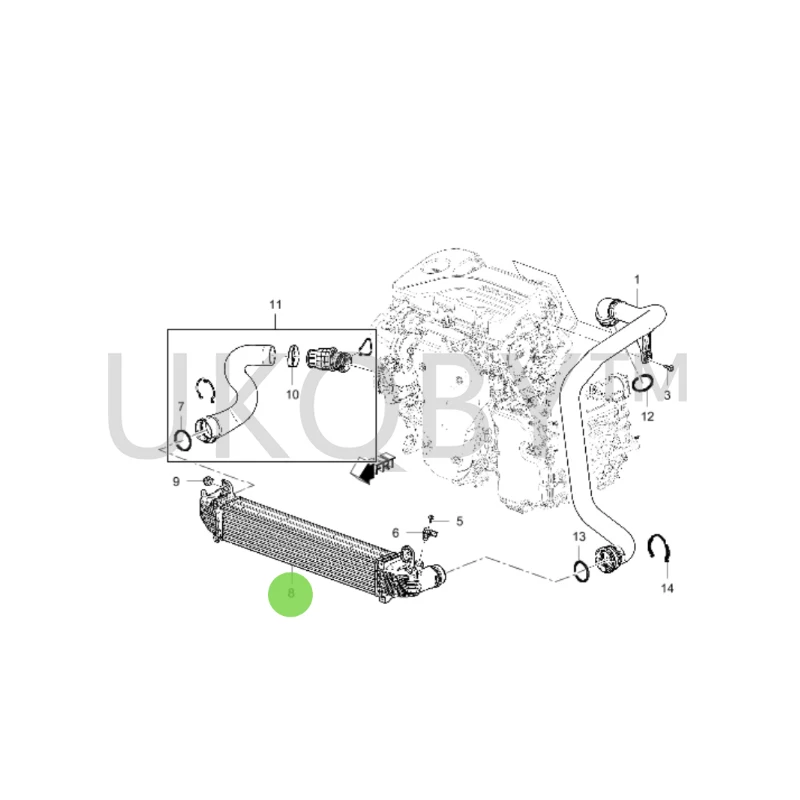 23270538 Applicable to Che vro let Trailblazer Ma li bu XL Regal LaCrosse/1.5T Intercooler