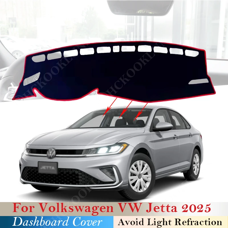 Dashboard Cover Pad New For Volkswagen VW Jetta GLI 2025 Liner Anti-UV Mat Sunshade Dashmat Carpet Dash Car Accessories Protect