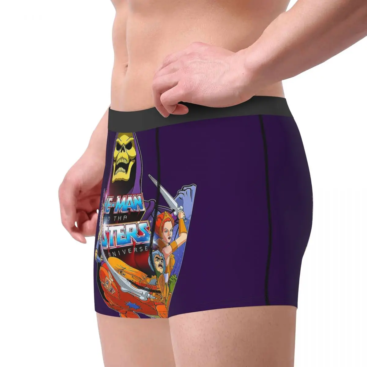 Novelty Boxer Shorts Panties Men He Man Underwear Masters Of Universe Skeletor Heman 80s Cartoon Soft Underpants for Homme S-XXL