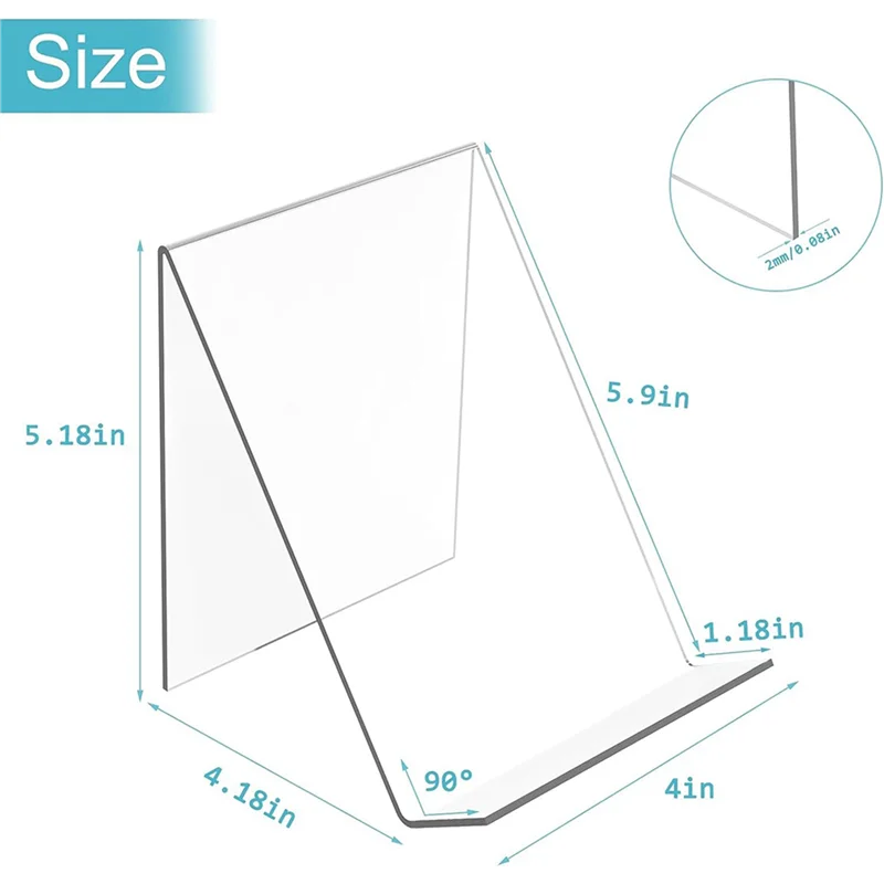 A02M-24 حزمة حامل كتب أكريليك، حامل عرض الكتب الواضحة، حامل حامل كتب أكريليك لعرض ألبومات الكتب الهزلية #6