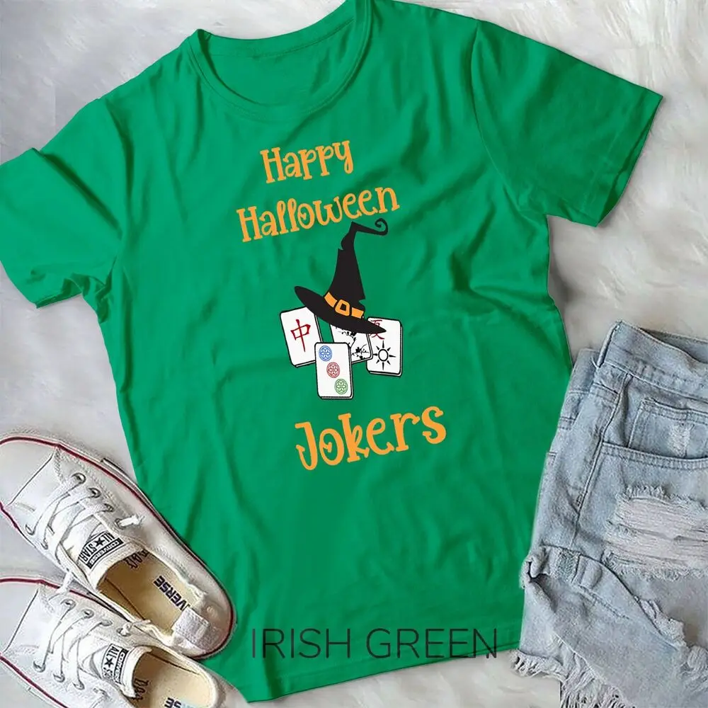 Funny Mahjong Happy Halloween Jokers Tile Game Tee Raglan BaseballUnisex T-shirt