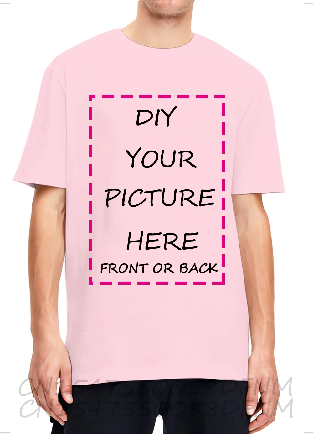 DIY YOUR PICTURE HERE Tshirt Custom Front Back Print Tops Tshirt Best Gift Funny Back Custom T Shirt Casual Fashion Diy