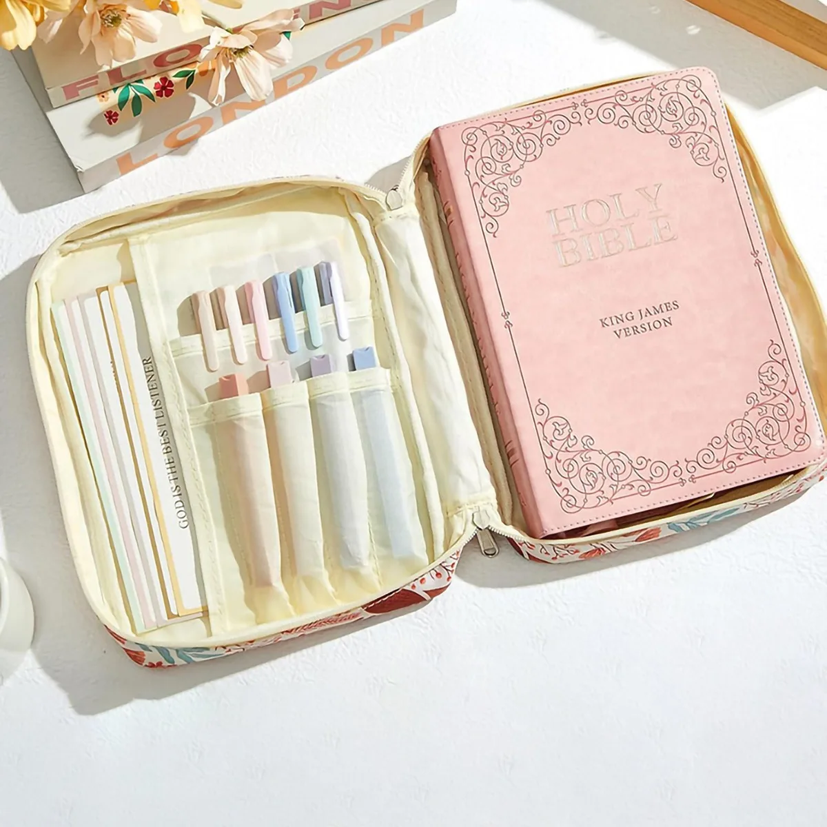 European and American small flower color book dust storage bag Amazon portable fashion simple practical high value handbag zippe
