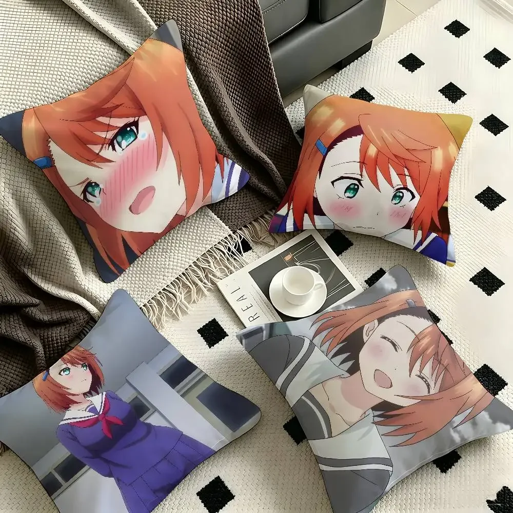 1pc Chisaki Miyazaki Yuuna And The Haunted Hot Springs Fashion Square Pillowcase Bedroom Sofa Room Ins Decoration Leisure