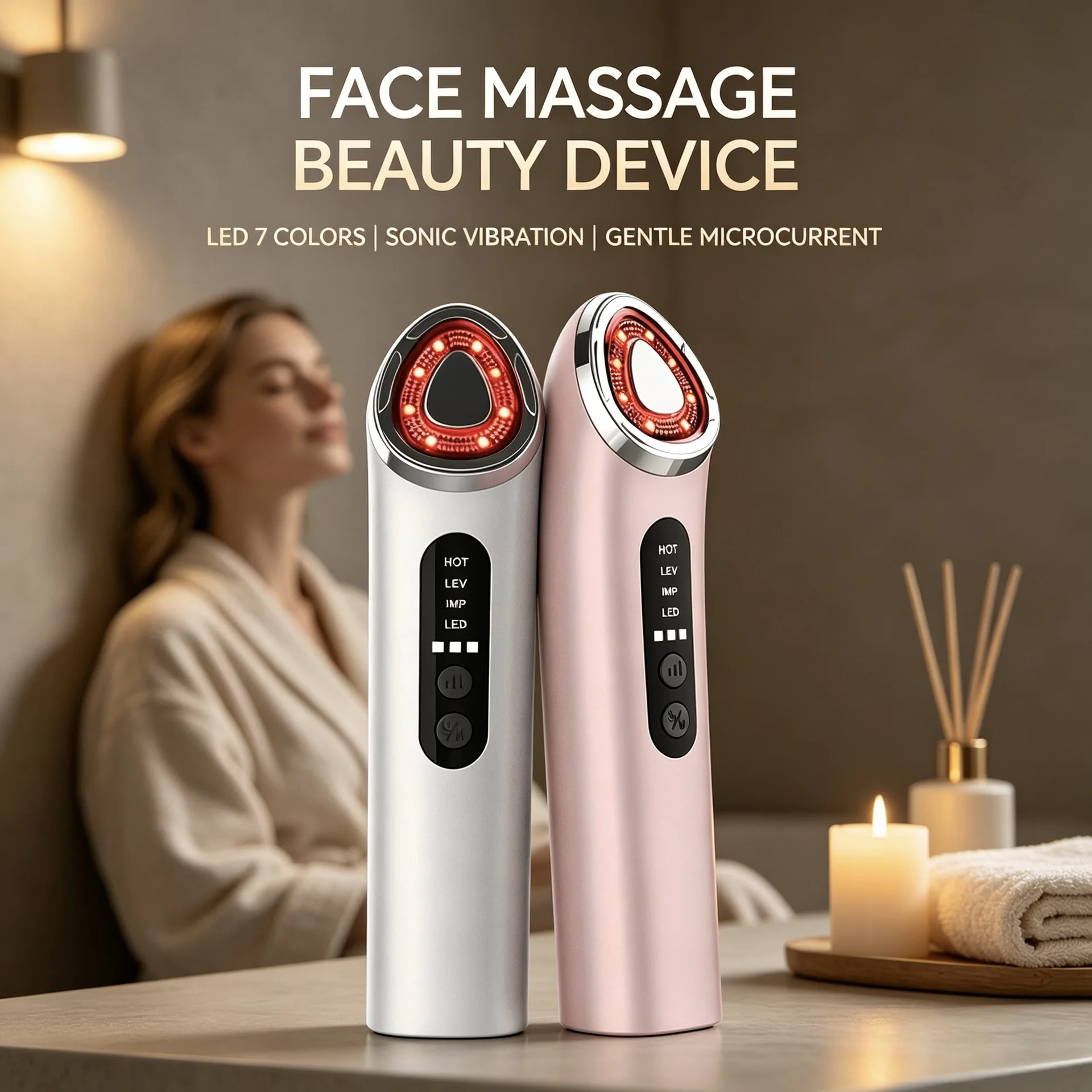 7 Color Light Introducer New Household Pore Vibration Electronic Instrument Blue Light ESM Portable Red Light Beauty Instrument