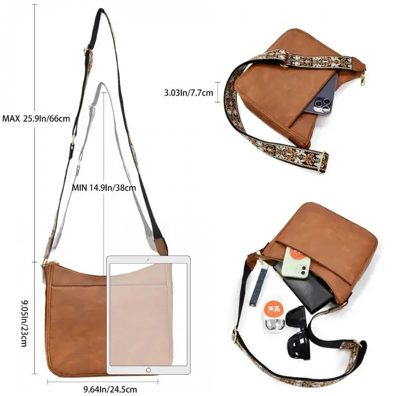 New Designer Women's Solid Color Blocked Shoulder Bag Crossbody Bag Woven Belt Mailman Bag Strap Large Capacity Multifunctional