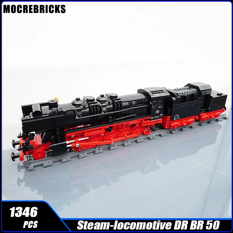 MOC-85629 City Railway Steam-locomotive DR BR 50 Dampflok Building Block Assembly Model Brick Toy Children\'s Gifts