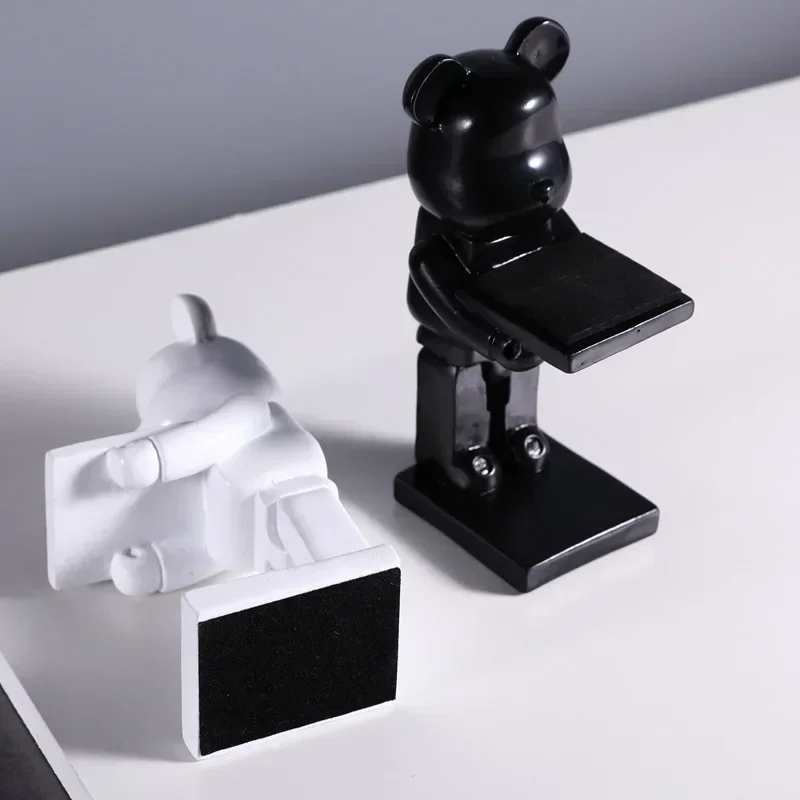 Bear Watch Key Tray Suppot Creative Violent Bear Figure Desk Living Room Decoration Entrance Watch Phone Storage Holder Tray