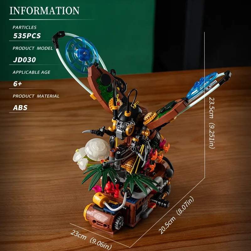 535 sztuk Punk mechaniczny zestaw do budowania Firefly DIY ważka Steampunk Model dla nastolatków dorosłych z kolorowym podręcznikiem pomysł na prezent świąteczny