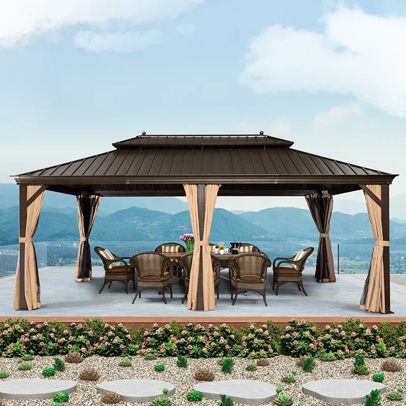 Customized aluminum alloy pavilion, rural outdoor villa assembly, sunshine house, garden, pavilion, tent, outdoor pavilion