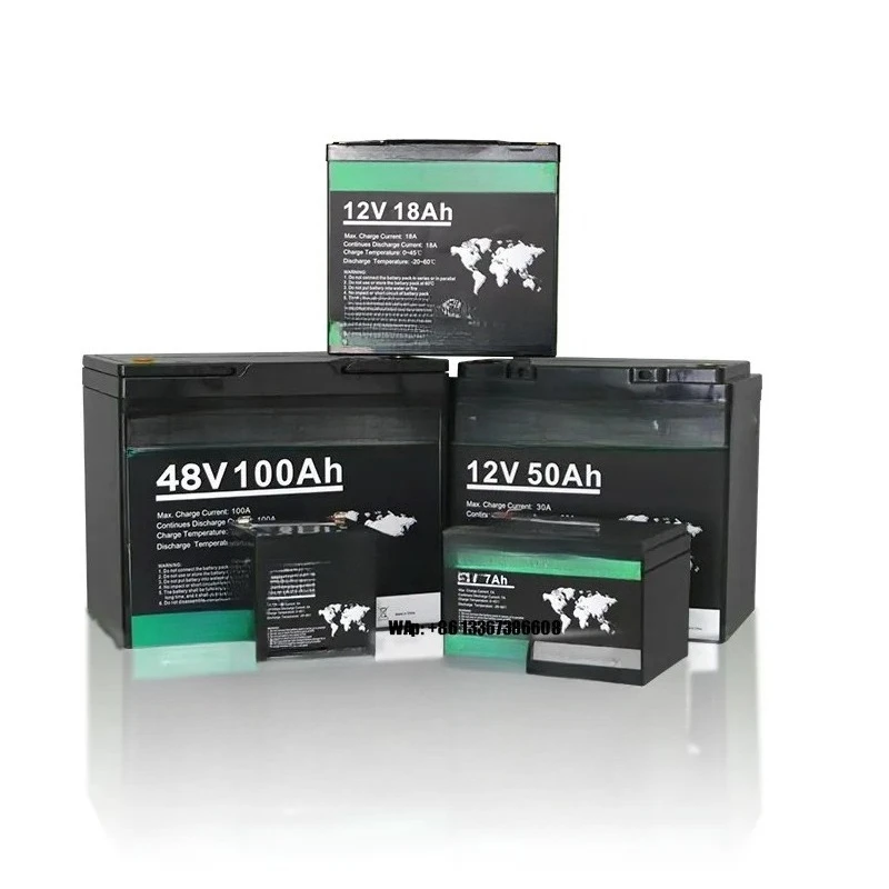 Lithium iron phosphate battery 12V 24V 20Ah 50Ah 80Ah 100Ah 120Ah 150Ah 200ah fat solar 16S BMS LiFePo4 battery pack