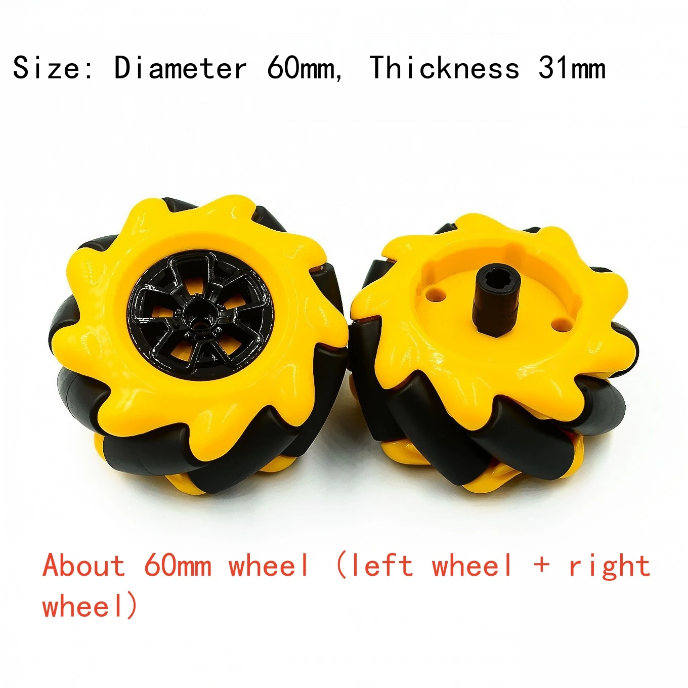 Robot Car Chassis Accessories: Mecanum Wheels, Omni Wheels (60mm Left & Right Wheels)– DIY Toy Parts for Arduino & Raspberry Pi