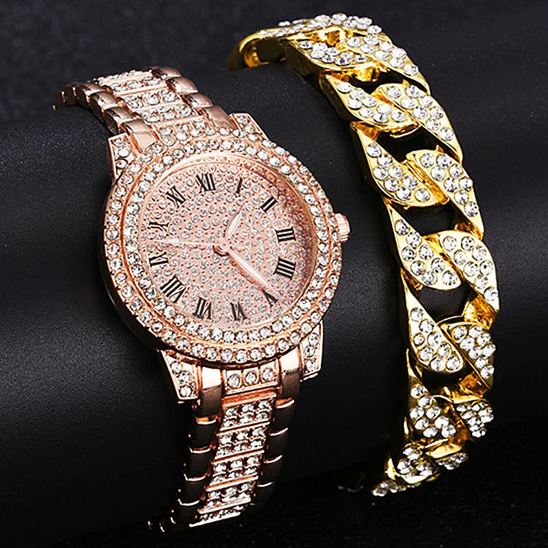 Fashion Women Luxury Watches Gold Watch Ladies Wrist Women's Bracelet Female Wristwatch Shiny Crystal Mujer Relogio Feminino