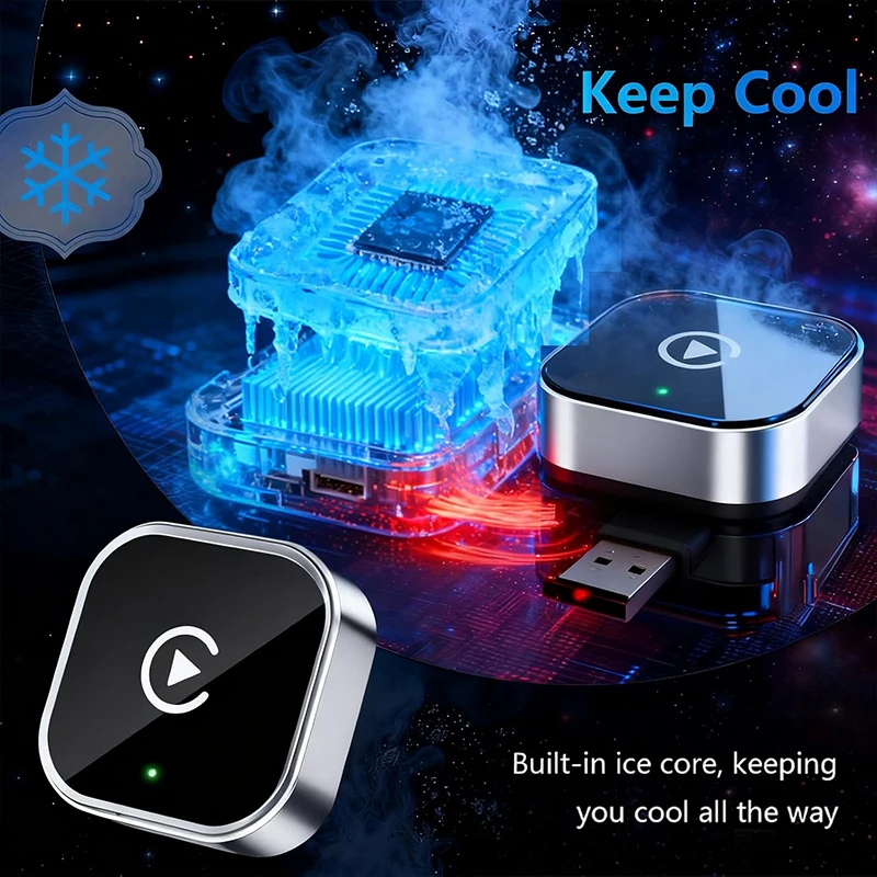 VYVYLABS 2 in 1 Wireless CarPlay Adapter Fast Auto-Connect Mini Box USB Plug-and-play No Delay for iPhone 6 and Android 11 Above