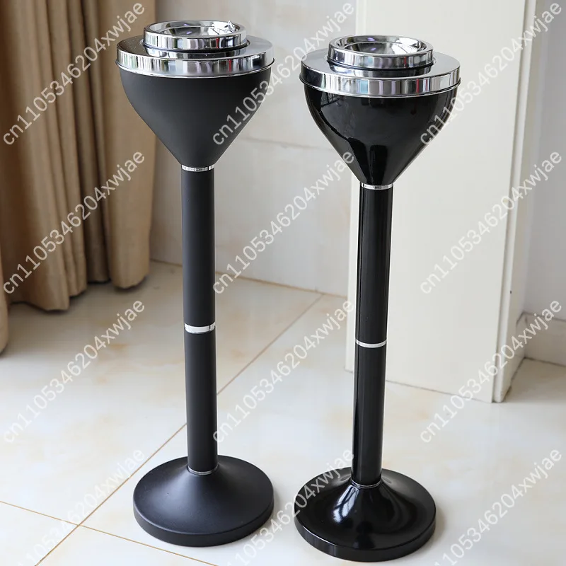 Freestanding Ashtray Large Capacity With Lid Creative Floor Design Anti Fly Ash For Office Bathroom