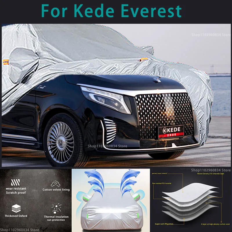 For Kede Everest MPV 210T Full Car Covers Outdoor Sun uv protection Dust Rain Snow Protective Auto Protective pickup cover