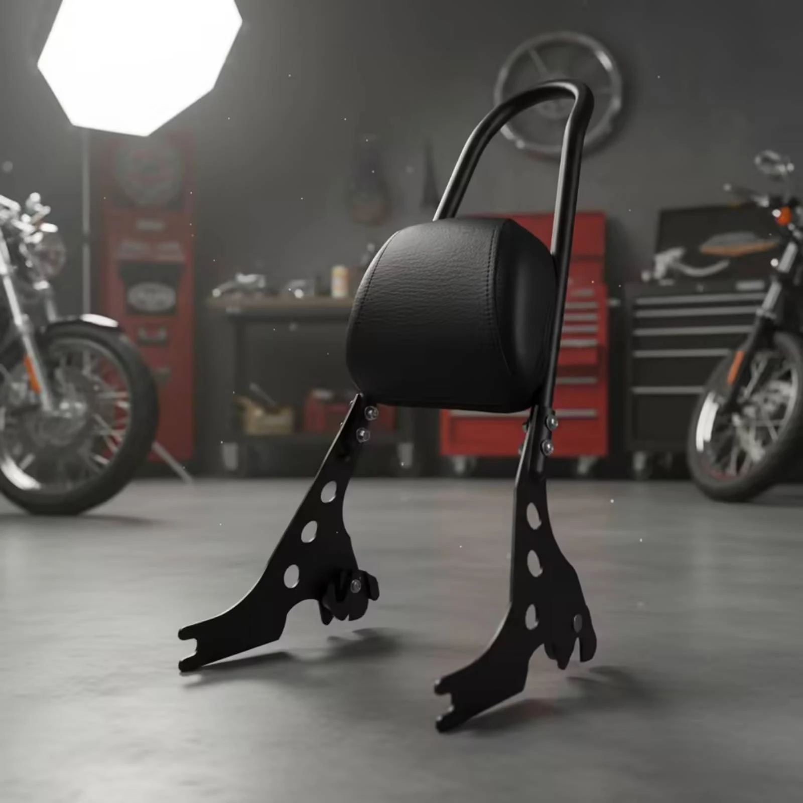 Motorcycle Backrest with Cushion Easy to Install Sissy Bar with Pad Sissy Bar Backrest Soft Long-Lasting for Touring