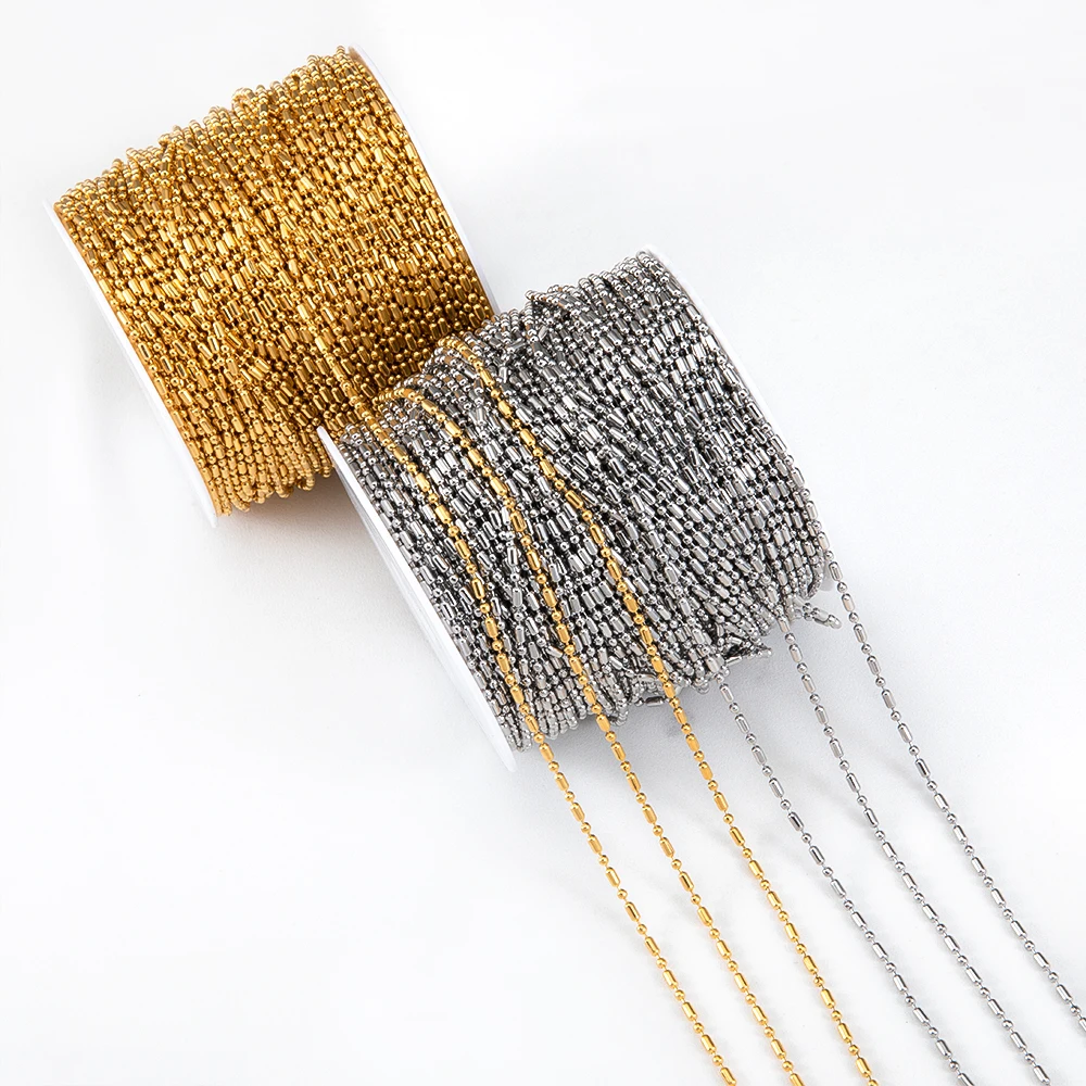 2meters Stainless Steel Thin Link Chain Gold Colour Silver Color Necklace Bag Chain for Bracelet DIY Jewelry Making More Styles