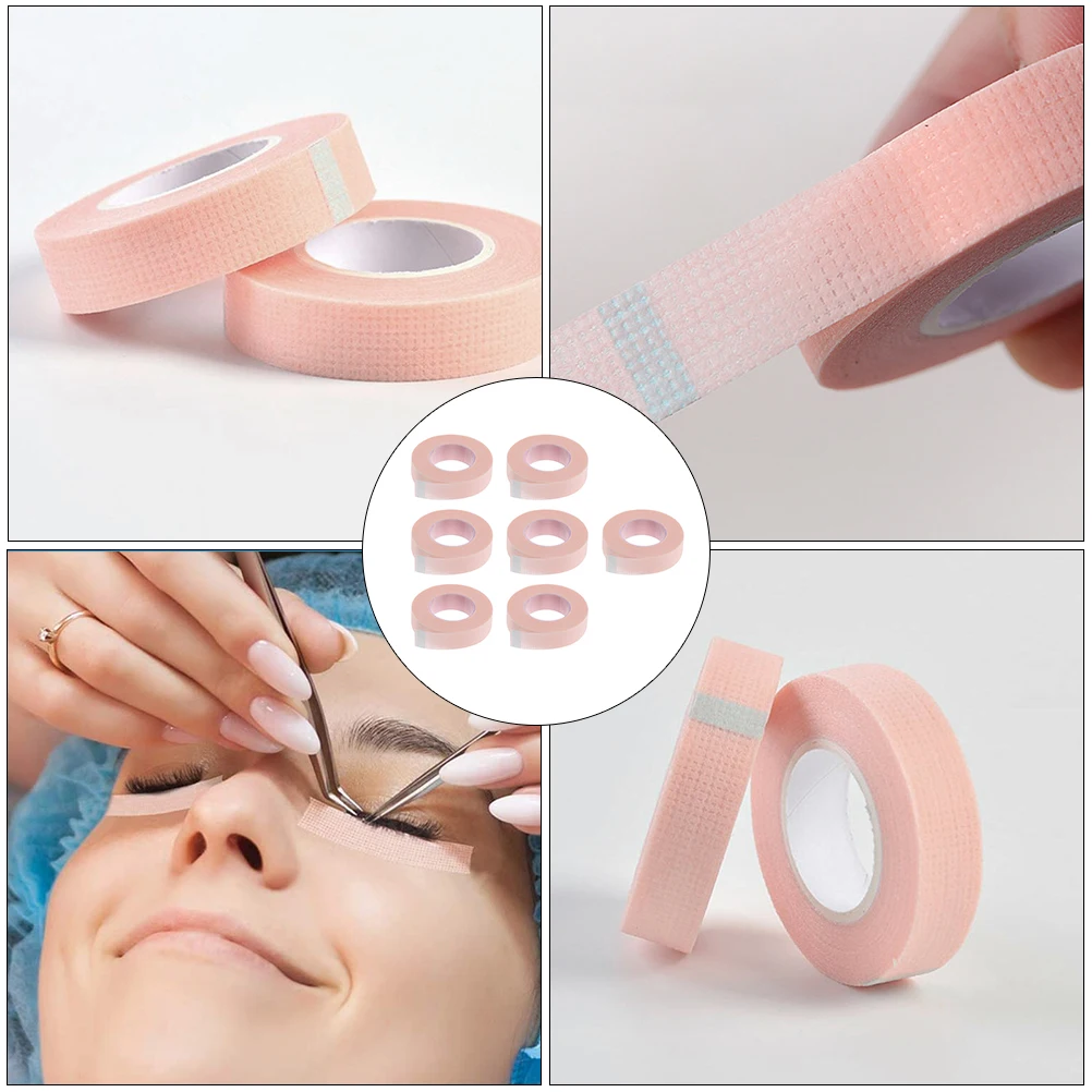 

7 Rolls Disposable Non-woven Eyelash Extension Bands Breathable Adhesive Tape for Beauty Practical Eye Cover during Treatment