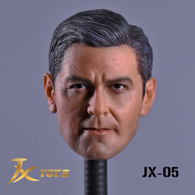 JXtoys-05 1/6 Male Soldier Actor George Clooney Head Carving Model Accessories Fit 12'' Action Figure Body In Stock