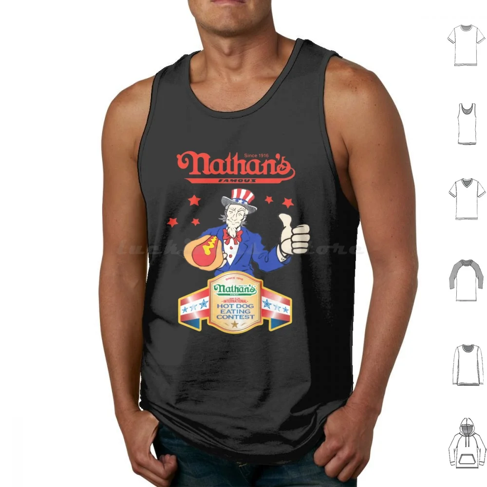 Nathans Hot Dog Tank Tops Vest Sleeveless Nathans Coney Island Coney Island Nathans Famous Nathans Nathans Hot Dogs Nathans