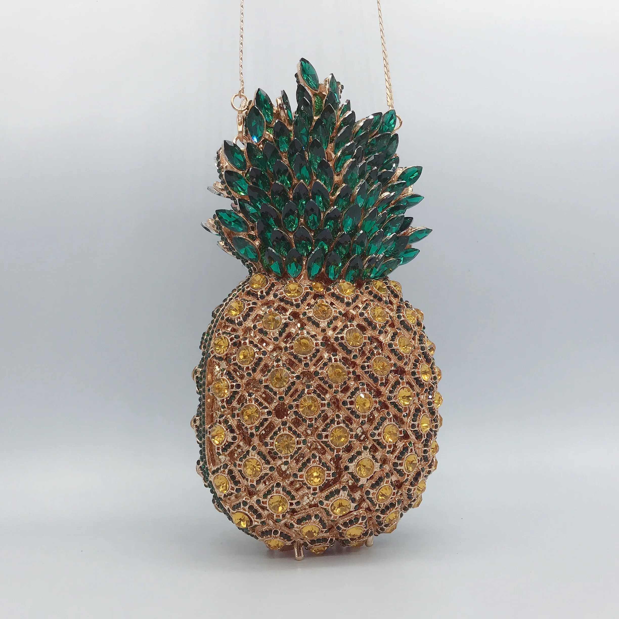 

Pineapple Diamond Dinner Bag Fruit Party Banquet Full Diamond Clutch Bag New Rhinestone Women's Bag Crach