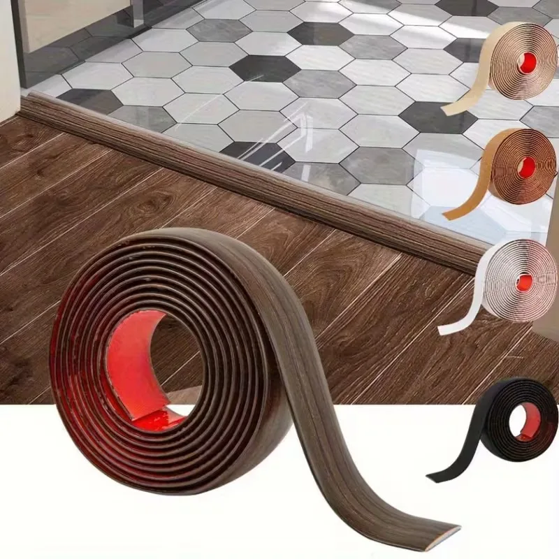 Langlebiger, selbstklebender Übergangsstreifen mit Holzmaserung für Laminat-Vinylböden, nahtloser Kantenschutz, hoher Verkehr, Heimgebrauch