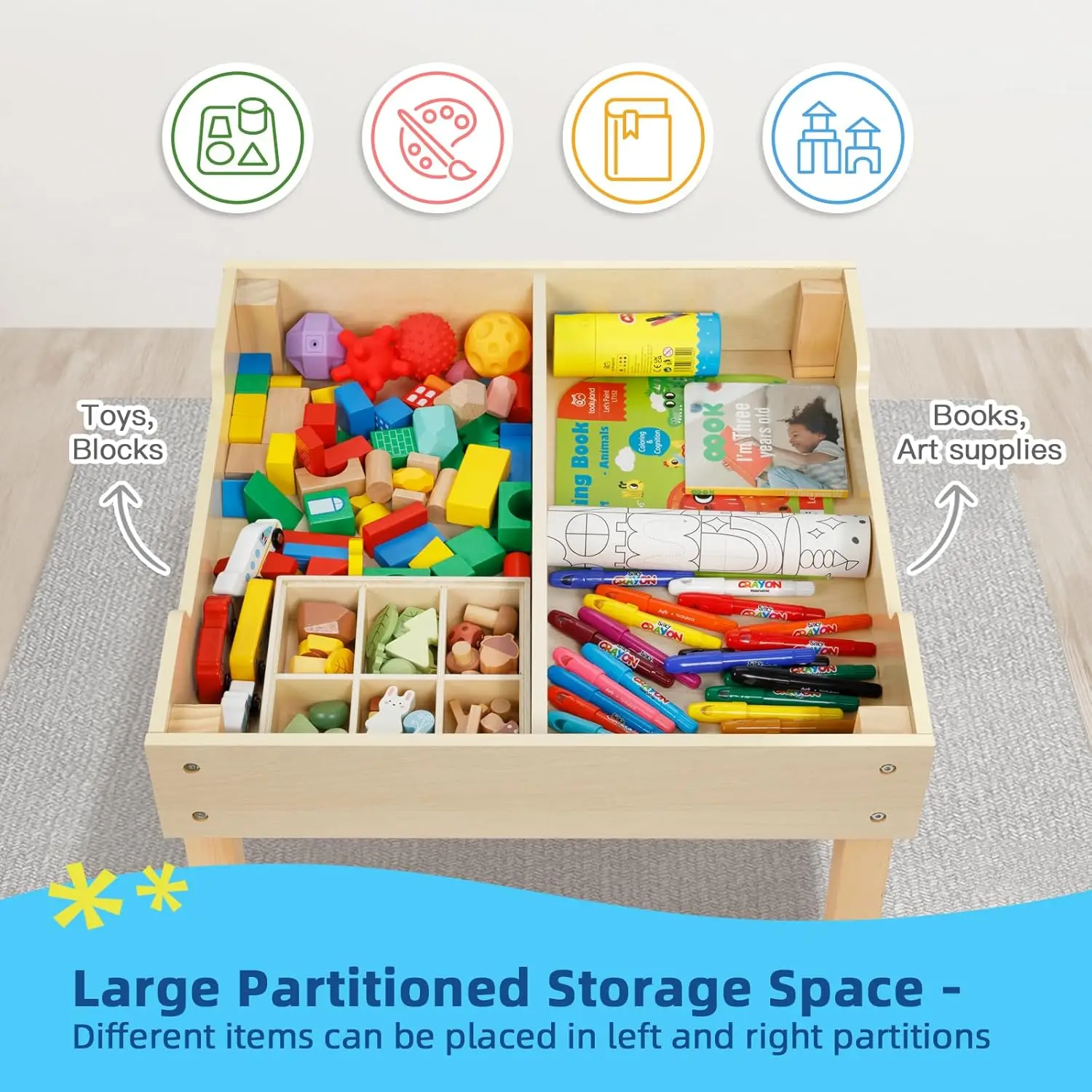 Juego de 3 en 1 sillas para niños pequeños, mesa versátil y cajón, sensorial para guardería y sala de juegos, 3-7 años Pre