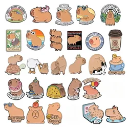 Cartoon Animal Capybara Brooch Enamel Pins Funny Cute Hippopotamus Lapel Badge Decoration Jewelry Gifts for Friends