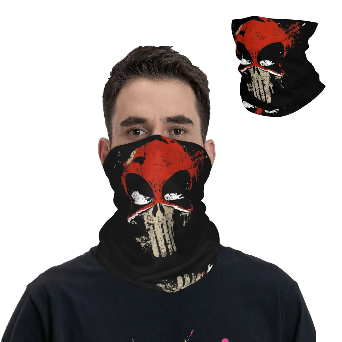 PUNISHMENT BY CHIMICHANGA Marvel Comics Bandana Neck Cover Printed Motorcycle Club Face Mask Running Unisex Adult Breathable